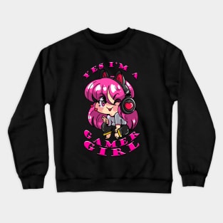 Yes Im A Gamer Girl Pink Crewneck Sweatshirt